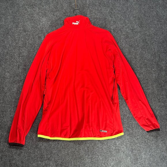 Puma Shirt Mens Large Pullover Zip Neck Red Stretch Volvo Ocean Race Zip Vents - Picture 7 of 10